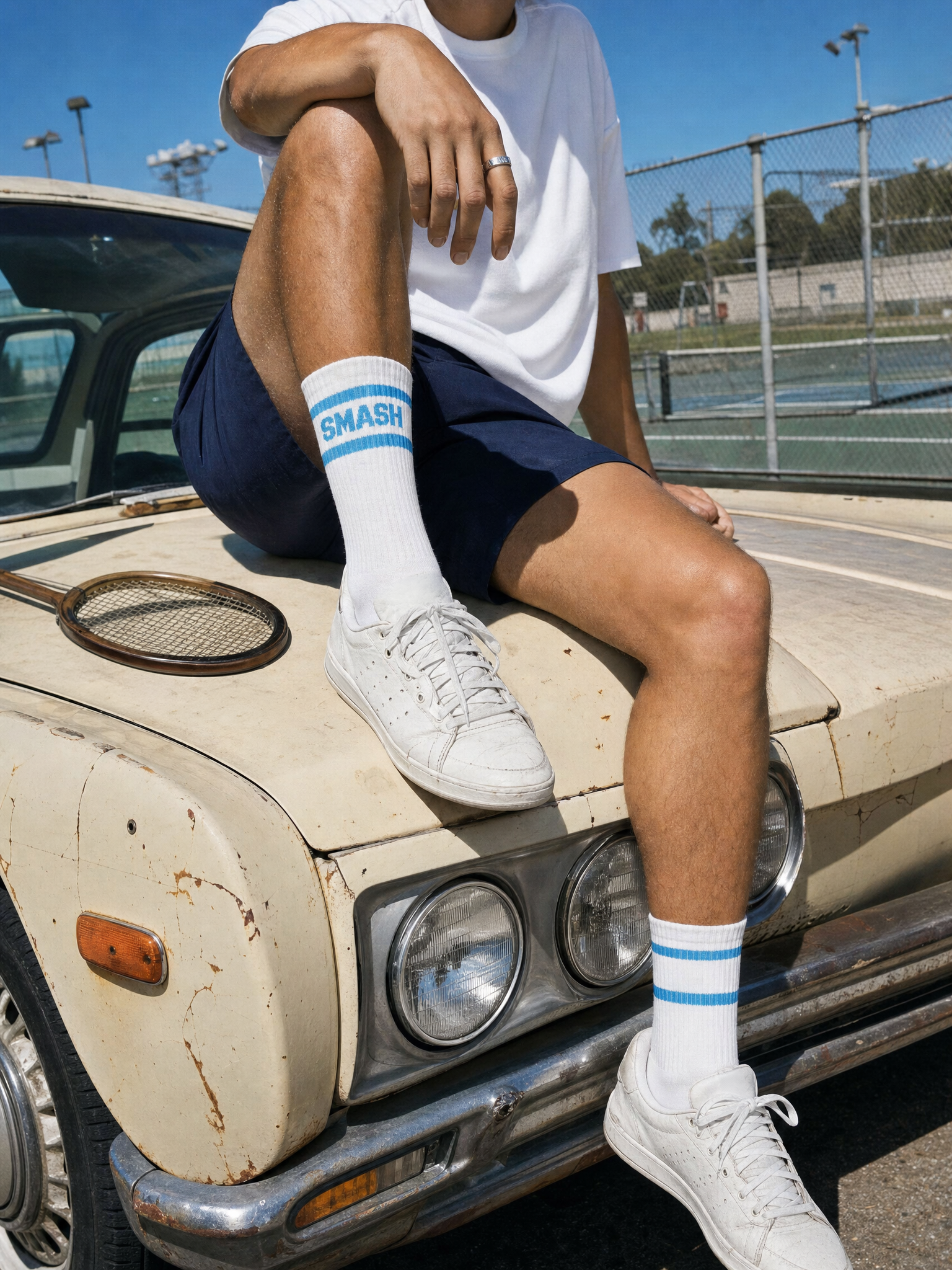 Blue & White Socks